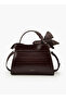 Textured Satchel Bag with Scarf Detail - 6