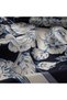 Milano Women's Baroque Rose Patterned Tivil Silk Scarf Dark Blue 90X90 - 2