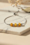 Women's Adjustable Yellow Beaded and Gray Detailed Bijouterie Bracelet - 3
