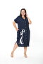 Women's Woven Viscosa Printed Plus Size Dress - 8