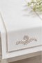 Buldan Handmade Natural Duck Fabric Embroidered Runner with Lace