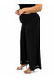 Plus Size Elastic Waist Lycra Tulle Detailed Wide Leg Slim Viscose Women's Leggings - 6
