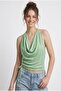 Women's Degaje Collar Glittery Knitwear Blouse with Halter Neck - 4