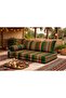 Arabic Floor Sofa Set, Green with Orange and Black Stripes, Traditional Pattern, Cushioned Seating with Backrest and Bolster - 3