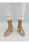 Plus Size Elastic Waist Lycra Tube Leg Embroidery Detailed Thin Viscose Women's Leggings - 6