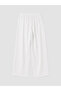 Vizyon New Season White Plus Size Women's Trousers with Elastic Waist - 5