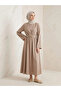 Front-Tie Accessory Detailed Dress-Mink