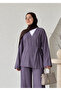 Anthracite Double-Breasted Collar 100% Cotton Tie-Up Kimono - 2Y0033 - 2