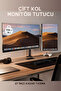 14-32 Inch Dual Arm Monitor Holder Vesa Compatible Adjustable Desktop Stand