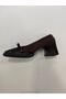 Genuine Leather Patent Leather Suede Block Heeled Evening Dress Women's Shoes - 3
