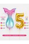 Gold Number Foil Balloon and Mermaid Tail Foil Balloon Set Helium Compatible 2-Piece Party Balloon Set