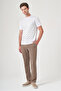 White-Mink Crew Neck Short Sleeve Pocketless Slim Fit Cotton T-Shirt 1011260160 - 2