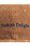 Turkish Delight Navy Blue Embroidery Printed Light Brown Premium Velvet Hat - 3