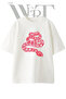 Red Yilan Design Printed Unisex White Oversize T-Shirt