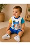 100% Cotton Pocketed Dinosaur Printed Double Baby Set with Snap Fasteners at the Neck - 5