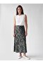 Lcw Grace Green Floral Skirt with Elastic Waist