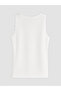 White V-Neck Embroidered Women's Undershirt - 2