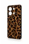 Redmi Note 13 4g Compatible Dark Leopard Leather Pattern Silicone Case - 4