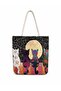 Women's Cat Pattern Woven Shoulder Bag Daily Tote Bag - 3