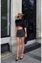 Women's Polka Dot Belt Detailed Mini Short Skirt with Zipper Back Pocket - 7