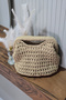 Hand-Knitted Paper String Clutch Bag