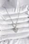 316L Steel Silver Color Ball Chain Zircon Stone Triangle Model Women's Necklace - 2