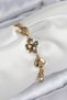 316L Steel Evil Eye Bead Detailed Clover Model Gold Color Women's Bracelet
