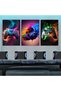 Neon Gaming Controller Headset 3 Piece Gallery Wrapped Canvas Wall Art | 3x 30x40cm 12x16 inch | RGB Gamer Triptych Wall Decor - 6