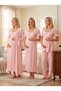 New Season Powder Scallop Linen Detailed Short Sleeve Design 100% Cotton Maternity Nightgown Pajama Set with Breastfeeding Feature - 6