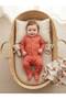 Unisex Teddy Bear Patterned 3-Piece Baby Romper Set with Booties, 100% Cotton - 3