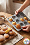 Silicone Sea Shell Cake Mold 12-Cavity Madlen Cookie Mold Platinum Silicone 24.5 cm