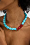 Capri Turquoise and Coral Detailed Necklace - 5
