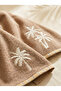 Set of 2 100% Cotton Hand, Face, and Kitchen Towels |   Embroidered, 50X70 cm |   Palm Tree Patterned Towel Set |   Soft Texture, High Water Absorption - 8