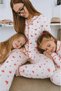 Mother-Daughter Combination Ecru Red Piping Heart Patterned 100% Cotton Pajama Set (Mother and Child Sold Separately - Price Is for One Item) - 5