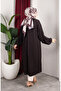 Bürümcük Fabric Raglan Sleeve Long Tunic 0902-09 Dark Brown - 5