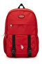 Unisex Children's Backpack Red Color Buckle Fastening Mesh Side Pocket Multi-Compartment School Bag Plcan26081