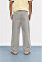 Men's Deep Pleated Fabric Baggy Trousers Gray - 6