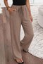 Women's High Waist Ornamental Lace-Up Side Lace Detail Long Trousers - 2
