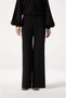 Women's Black Modal Fabric Balloon Sleeve Tunic and Tube Leg Trousers Double Set - 8