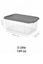 2 Pieces 5Lt Elora Lockable Lid Box - Multi-Purpose Kitchen Organizer Food Storage Container Gray - 5
