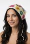 Summer Floral Motif Triangle Knitwear Bandana |   Women's Adjustable Hair Accessory - 2