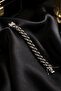Black Stone Detailed Cuban Chain Bracelet - 2