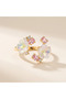 Adjustable Women's Ring with Flower and Pink Zircon Stone