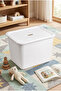 3 Pieces of Ultra Large 24 Liter 40X30X30 cm Polypropylene Plastic Organizer with White Lids - 3-Piece Toy Box and Storage Basket - 6