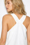V-Neck Linen Dress-White - 7