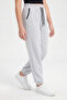 Girl's Pocket Piping Detailed Elastic Cuffed Straight Unprinted Sweatpants - 3