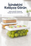 Set of 3 1200 ml Rectangular Storage Containers, Fruit Patterned Transparent Stackable Food Container - 4
