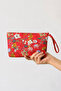 Patterned Zippered Clutch Bag with Wrist Strap Daily Hand and Makeup Bag - 3