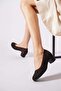 Soleter women's heeled shoes with full mesh and stone detail - coffee - 3