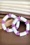 Dore Collection Women's Cylinder Beaded Flexible Elastic Natural Stone Look Bracelet - 4